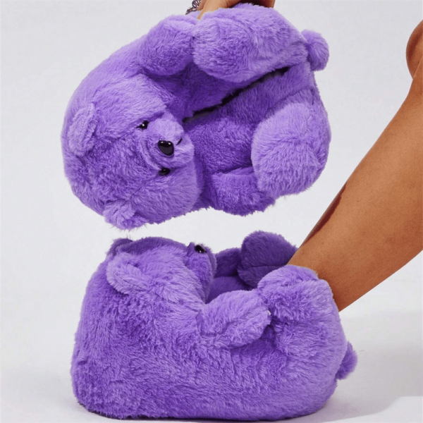 Bear Design Fluffy Novelty Slippers - Image 3