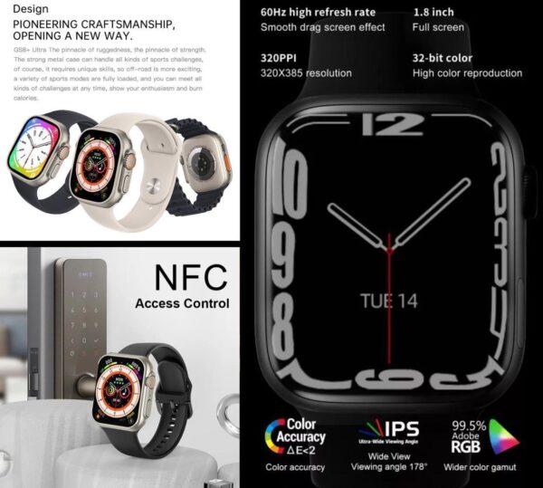 8 Max Smart Watch With Wireless Charging - Image 2