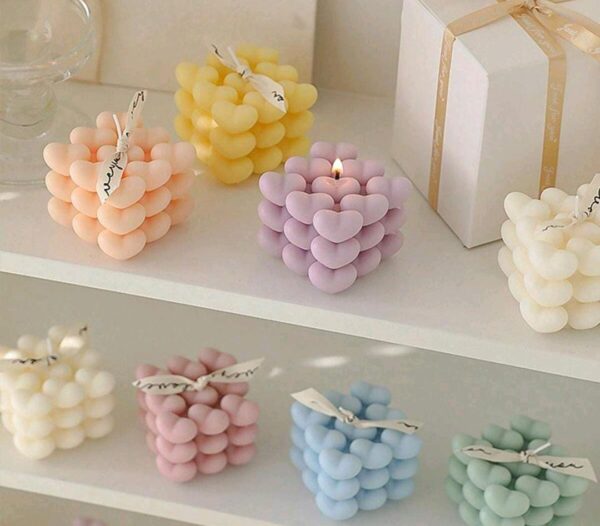 Bubble Heart Shaped Scented Candles 5.5cm