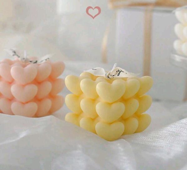 Bubble Heart Shaped Scented Candles 5.5cm - Image 2