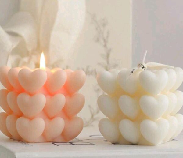 Bubble Heart Shaped Scented Candles 5.5cm - Image 5