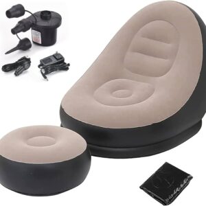 Inflatable Sofa Flocked with Footrest