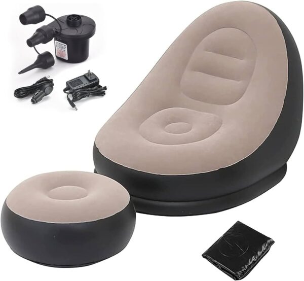 Inflatable Sofa Flocked with Footrest - Image 2